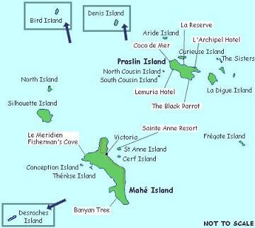 seychelles islands map